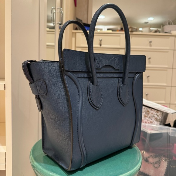 Celine - Micro Luggage Handbag in Baby Drummed Calfskin - Picture 8 of 16